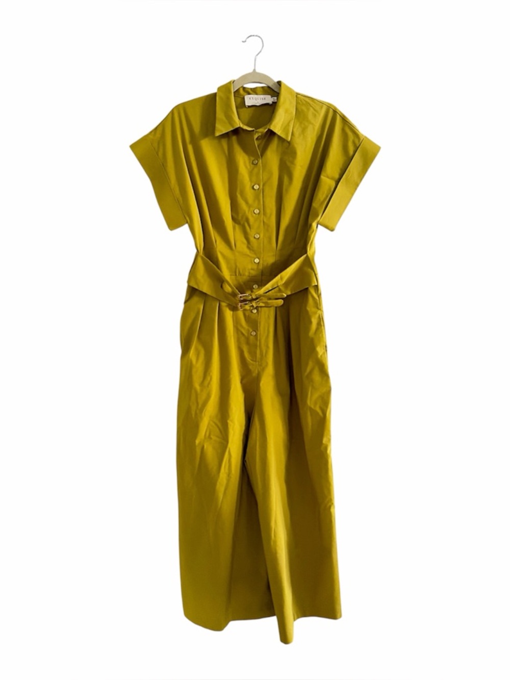 Anthropologie Exquise The Tobie Pleated Double-Buckle Jumpsuit Size M - Picture 4 of 9